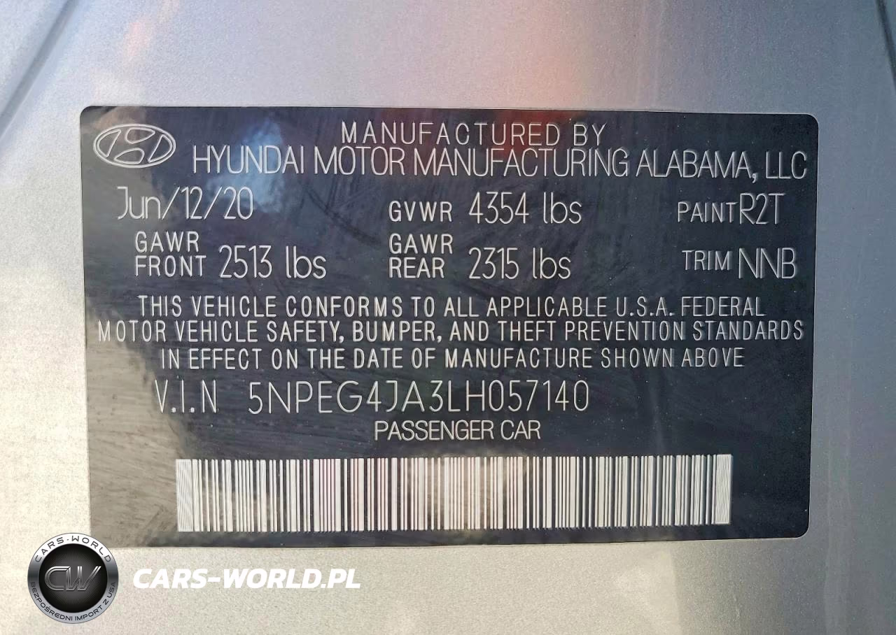 2020 Hyundai Sonata Se VIN:5NPEG4JA3LH057140 - 12
