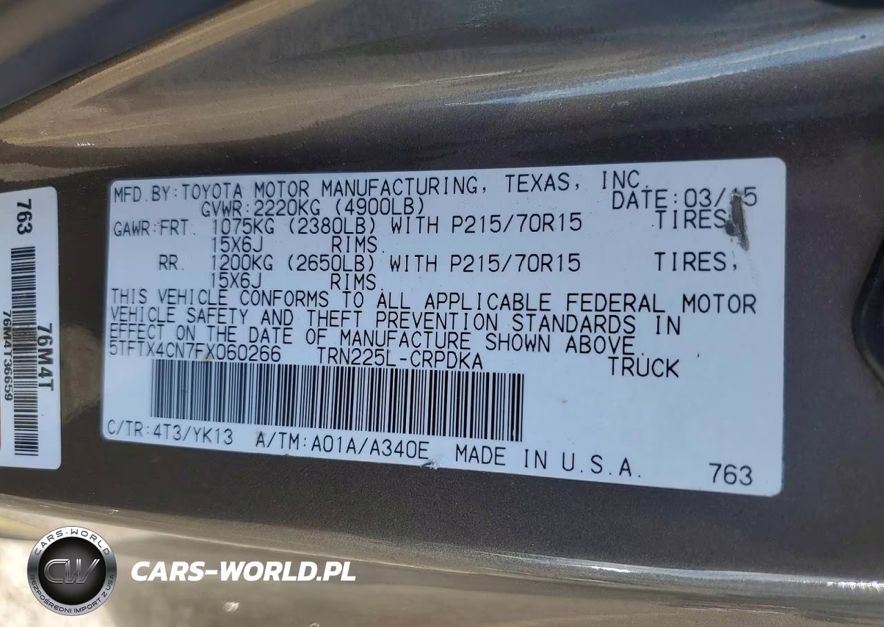 2015 Toyota Tacoma VIN:5TFTX4CN7FX060266 - 12