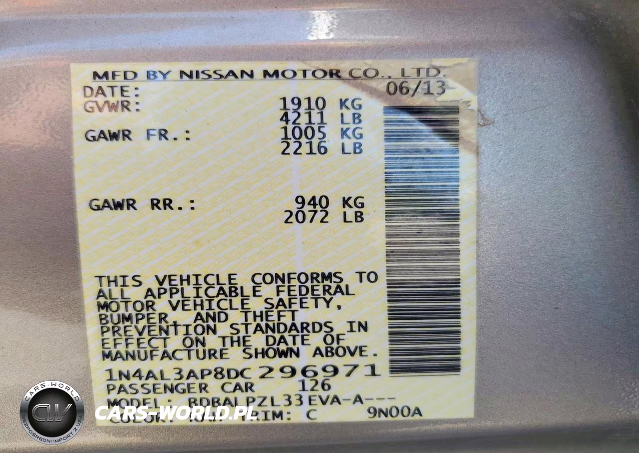 2013 Nissan Altima 2.5 VIN:1N4AL3AP8DC296971 - 13