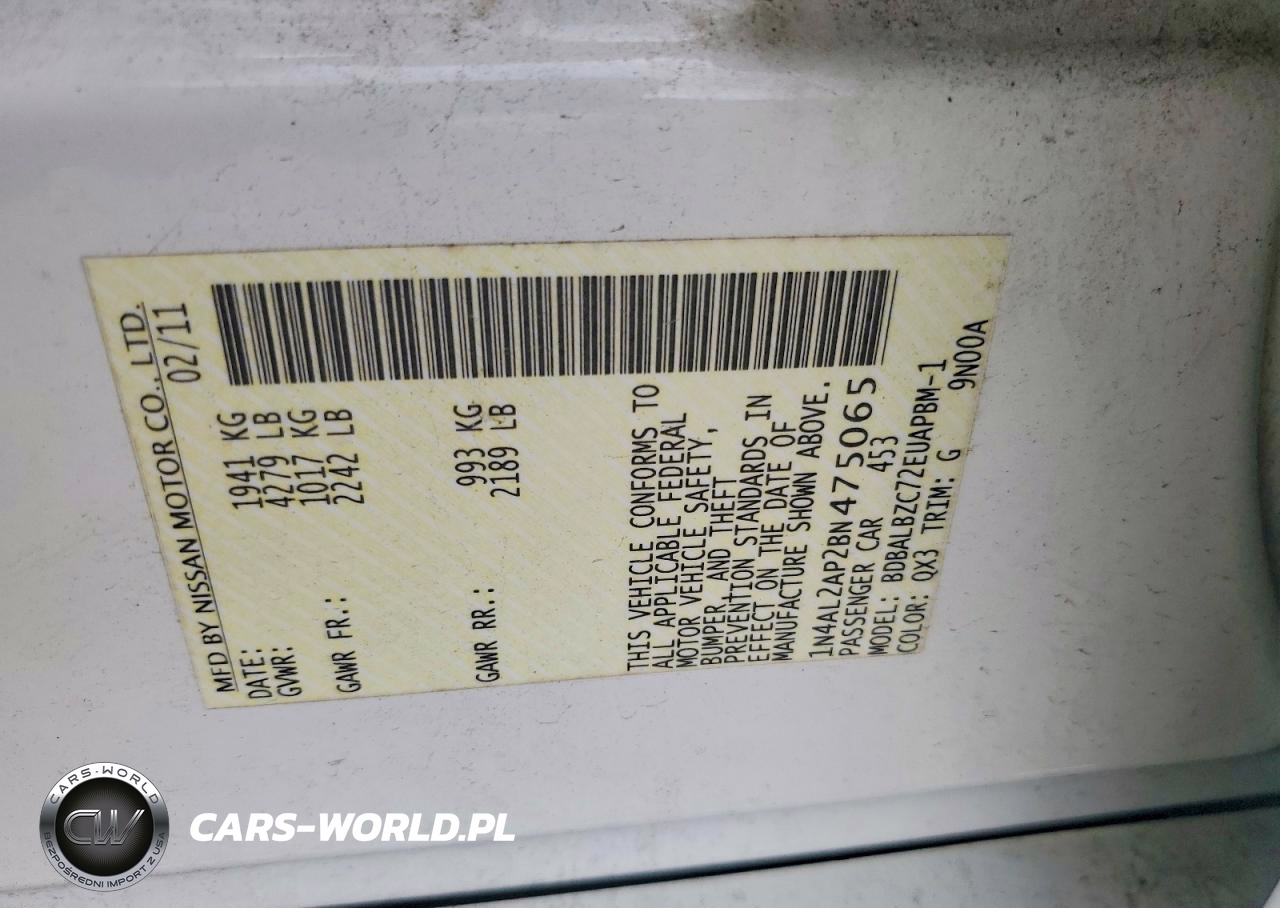 2011 Nissan Altima 2.5 VIN:1N4AL2AP2BN475065 - 12