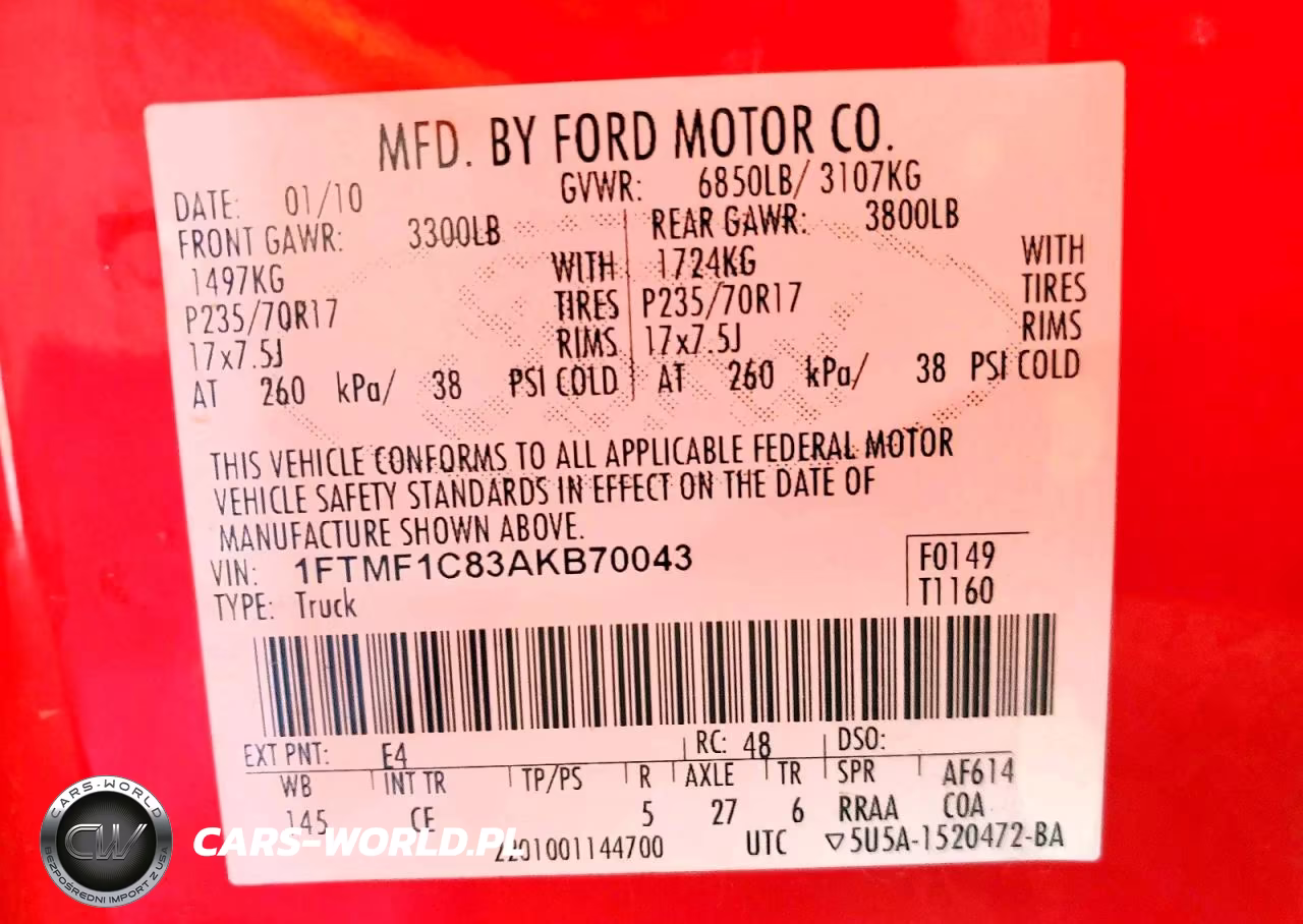2010 Ford F150 Xl VIN:1FTMF1C83AKB70043 - 12