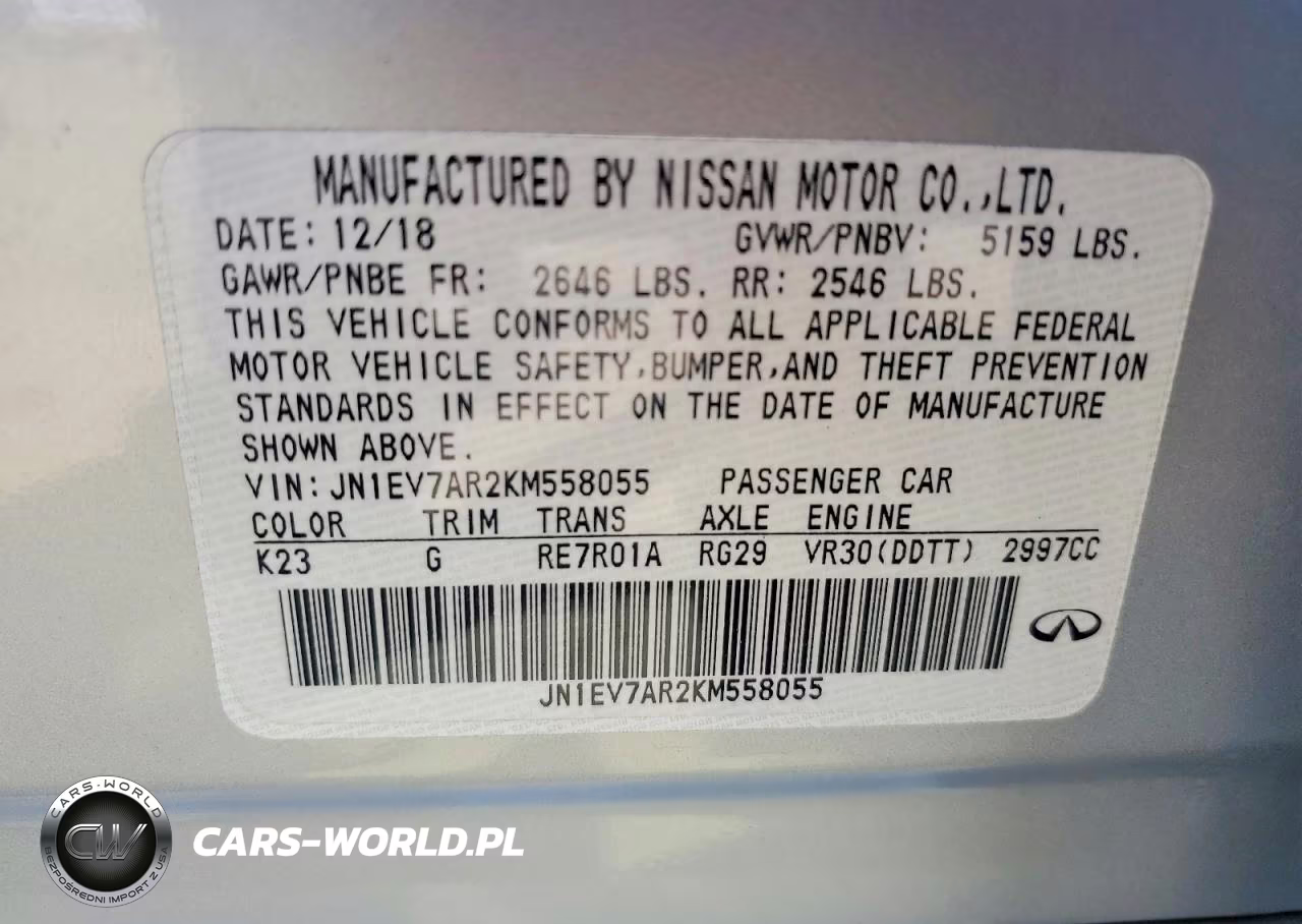 2019 Infiniti Q50 3.0T Luxe VIN:JN1EV7AR2KM558055 - 12