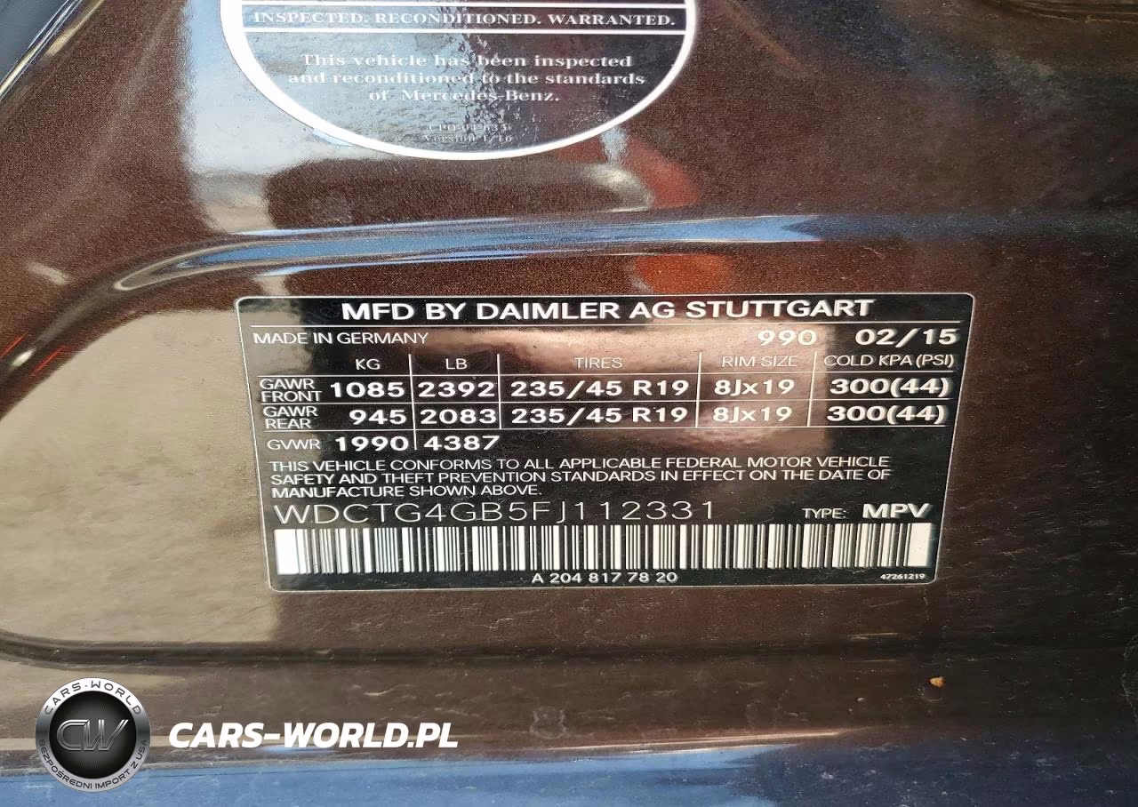 2015 Mercedes-Benz Gla 250 4Matic VIN:WDCTG4GB5FJ112331 - 14