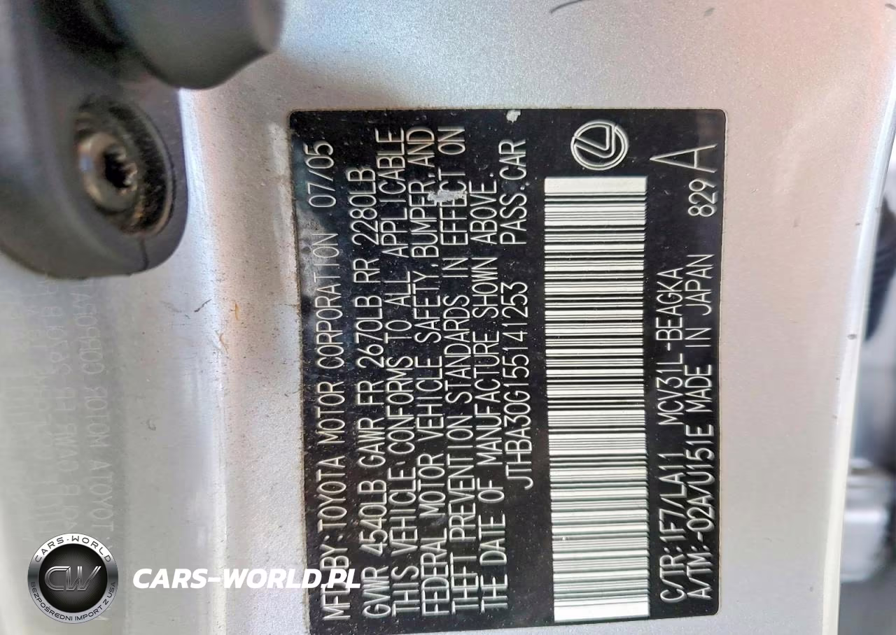 2005 Lexus Es 330 VIN:JTHBA30G155141253 - 12