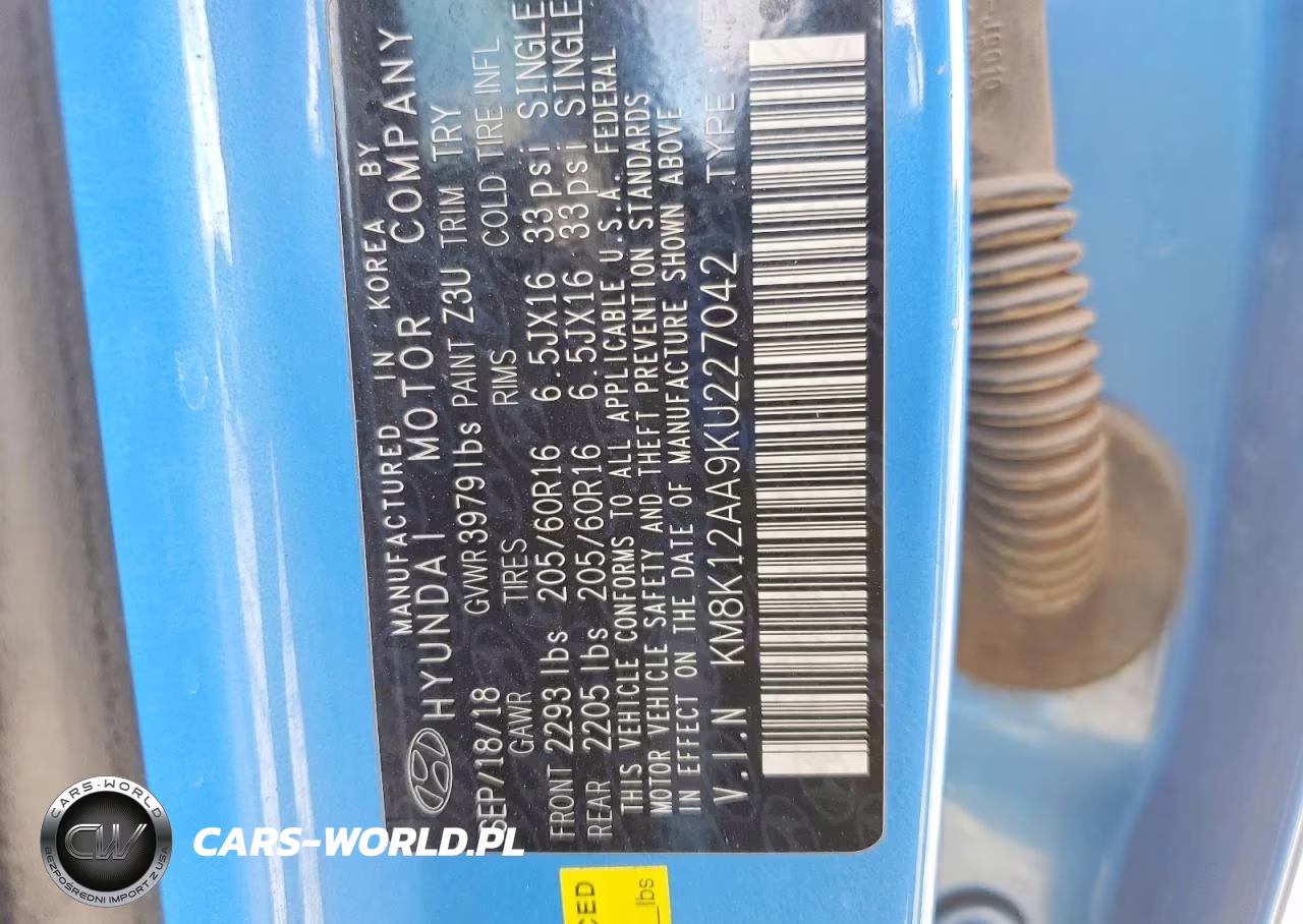 2019 Hyundai Kona Se VIN:KM8K12AA9KU227042 - 13