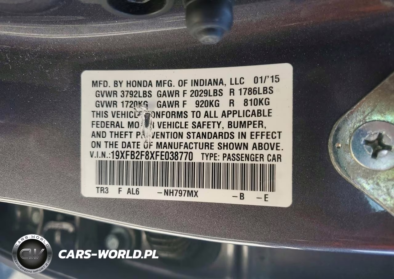 2015 Honda Civic Ex VIN:19XFB2F8XFE038770 - 13