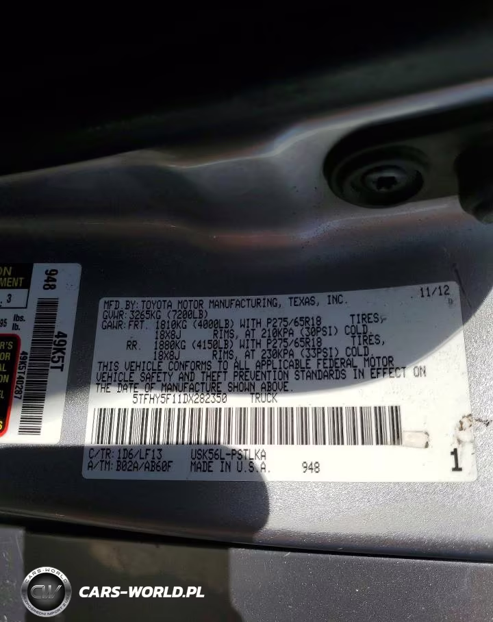 2013 Toyota Tundra Limited VIN:5TFHY5F11DX282350 - 12
