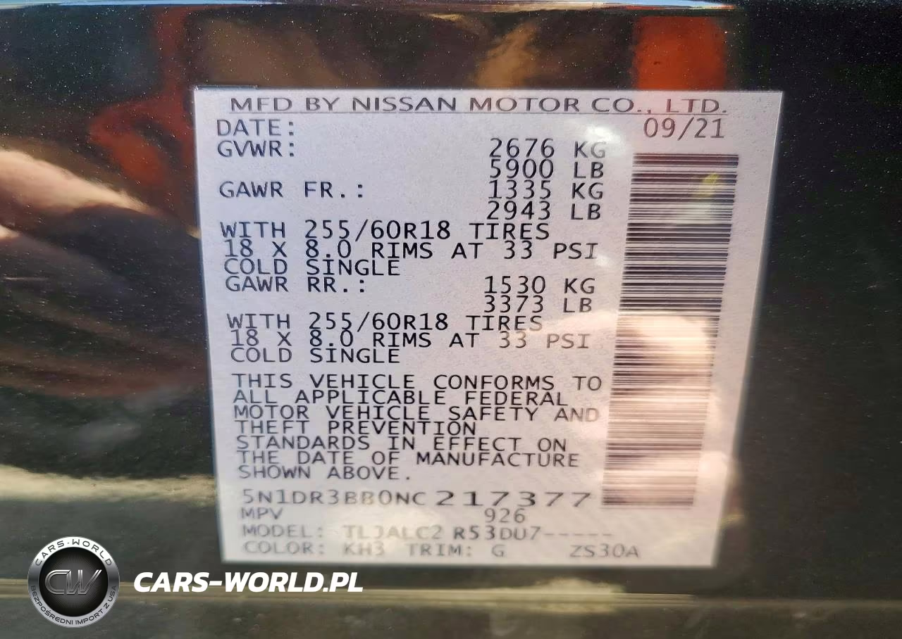 2022 Nissan Pathfinder Sv VIN:5N1DR3BB0NC217377 - 13