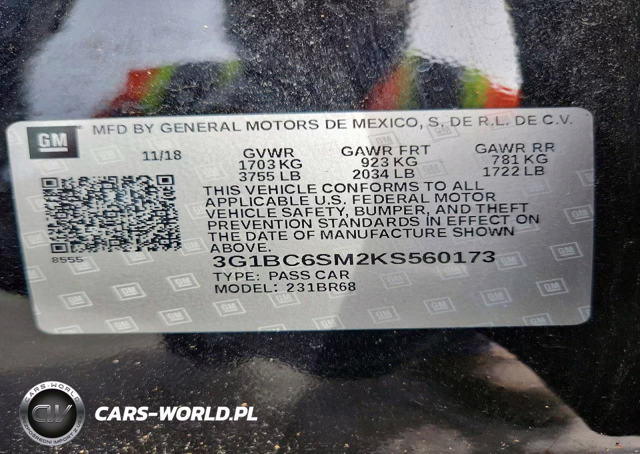 2019 Chev Cruze VIN:3G1BC6SM2KS560173 - 12