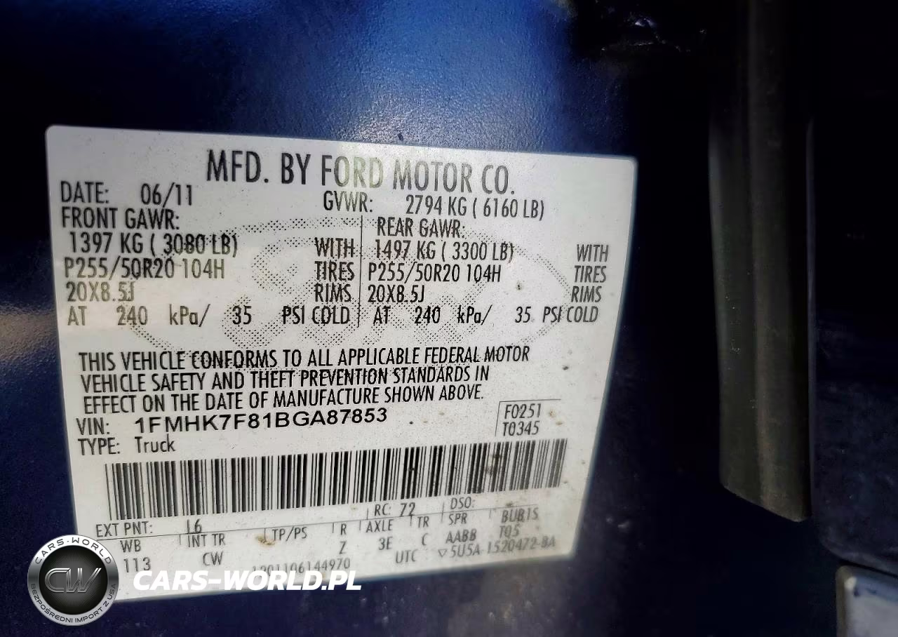 2011 Ford Explorer Limited VIN:1FMHK7F81BGA87853 - 13