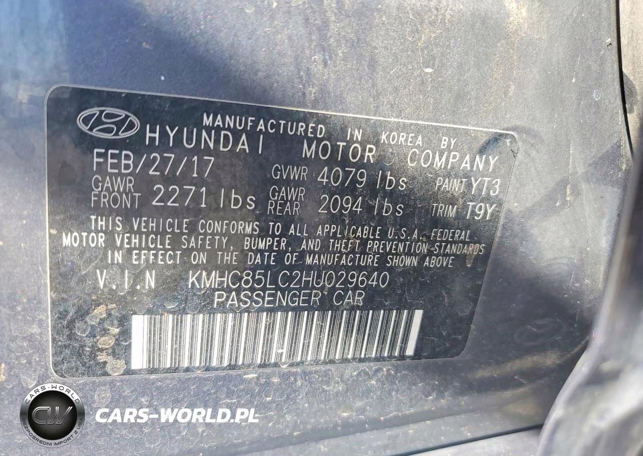2017 Hyundai Ioniq Limited VIN:KMHC85LC2HU029640 - 12