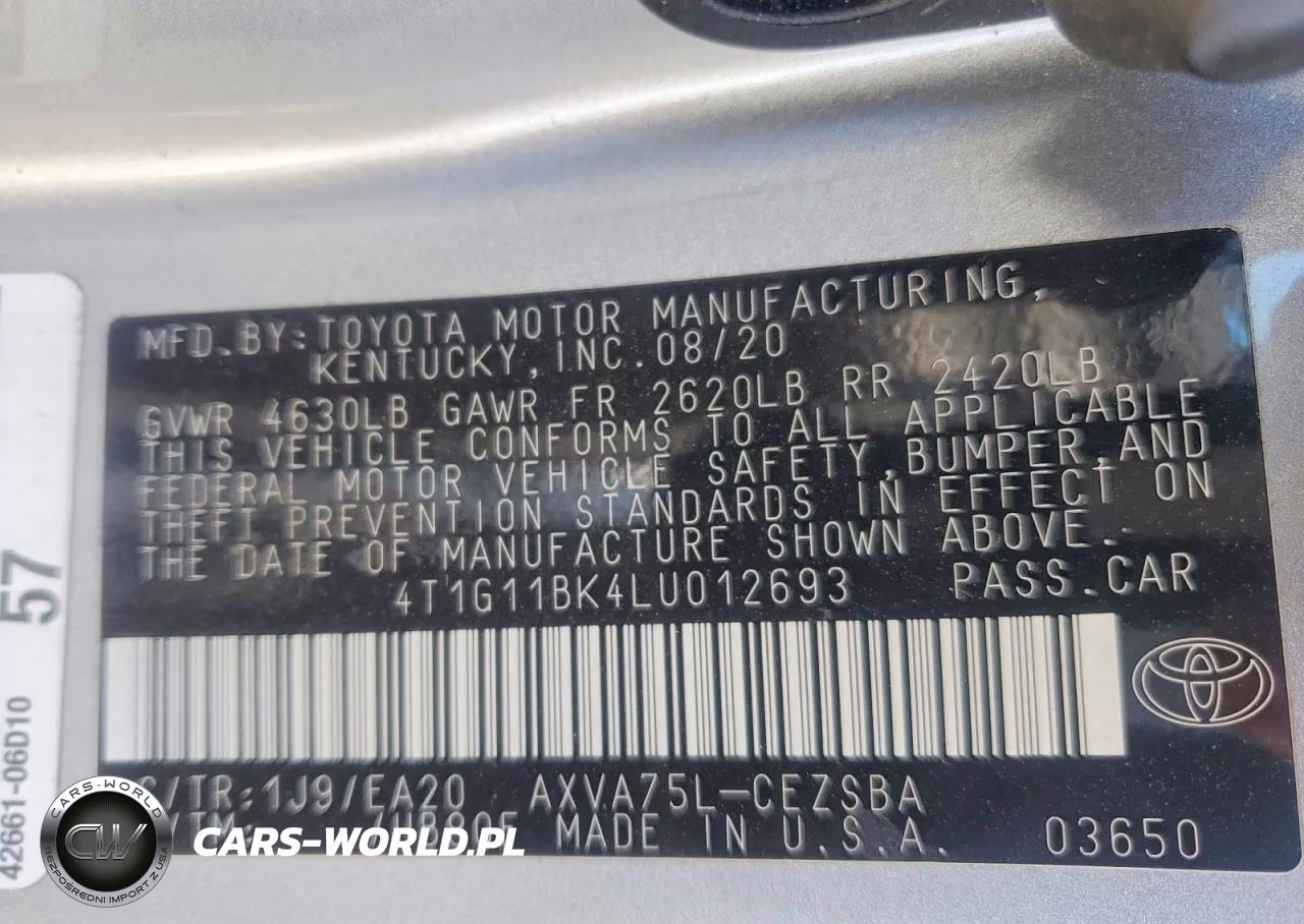2020 Toyt Camry Hybr VIN:4T1G11BK4LU012693 - 12