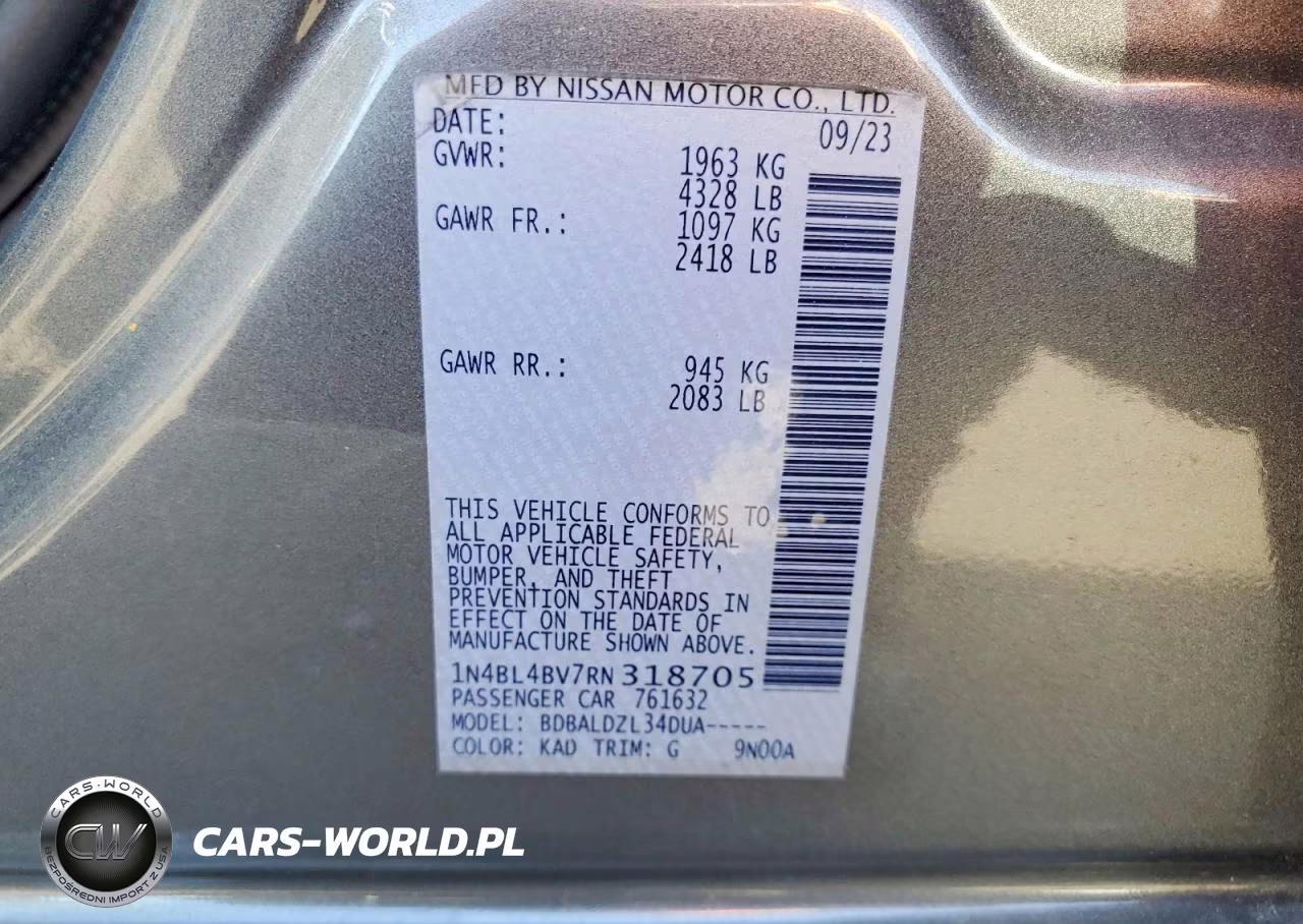 2024 Nissan Altima S VIN:1N4BL4BV7RN318705 - 13