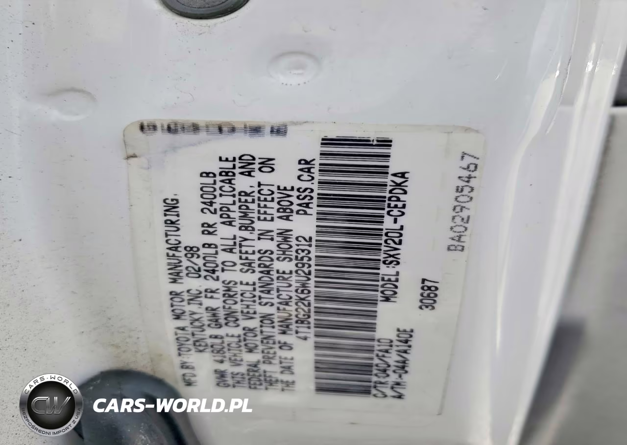 1998 Toyota Camry Ce VIN:4T1BG22K6WU295312 - 12