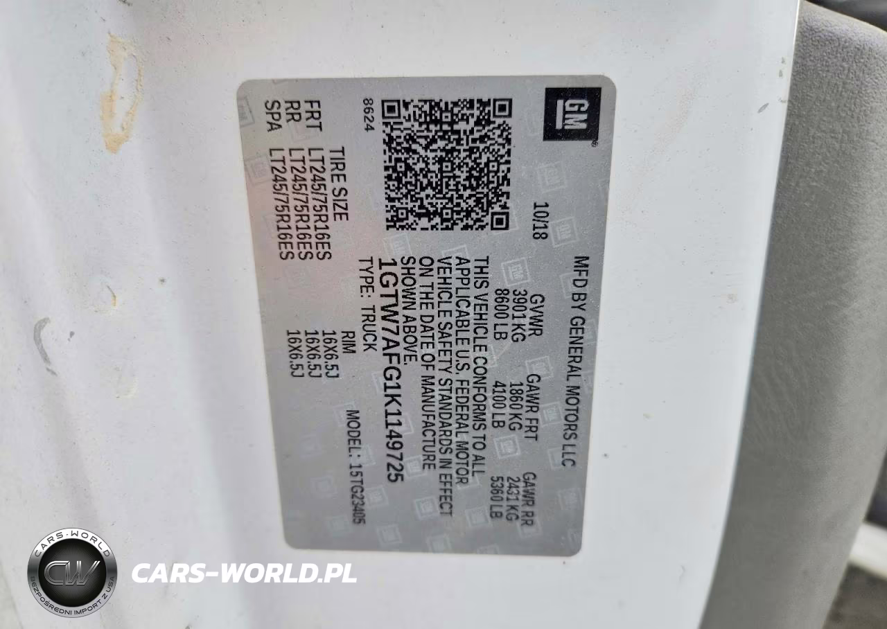 2019 GMC Savana VIN:1GTW7AFG1K1149725 - 13