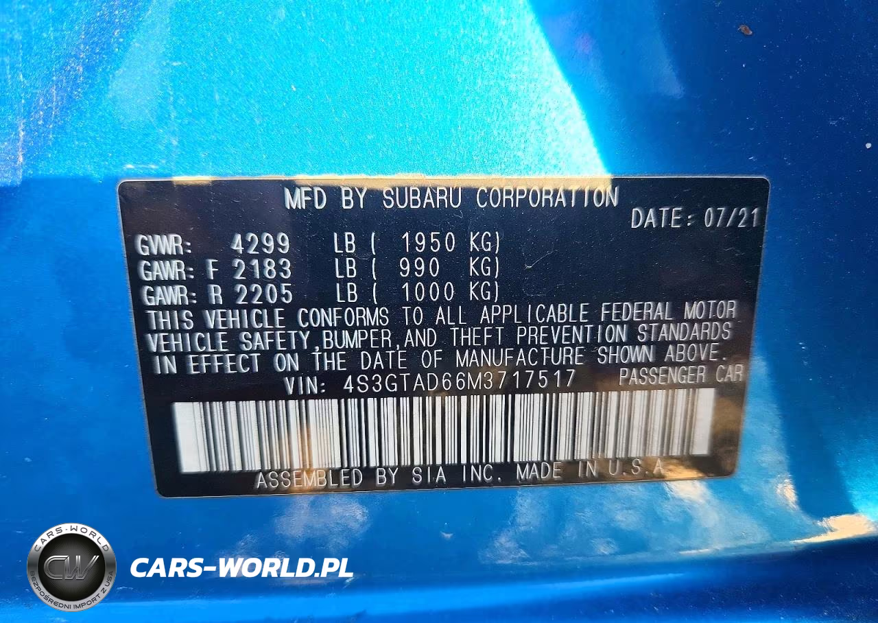 2021 Subaru Impreza Premium VIN:4S3GTAD66M3717517 - 12