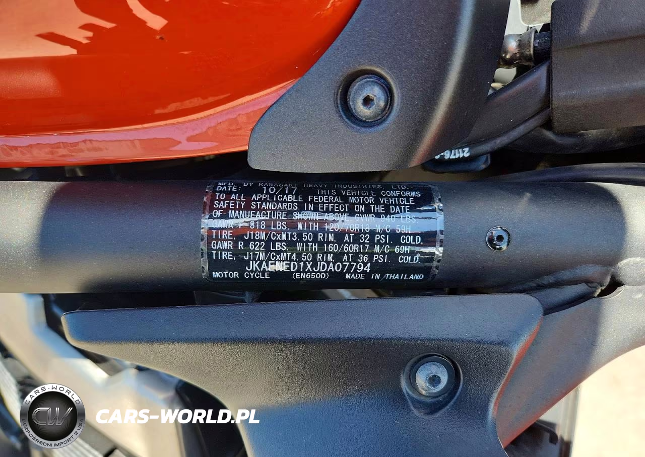 2018 Kawasaki En650 D VIN:JKAENED1XJDA07794 - 9