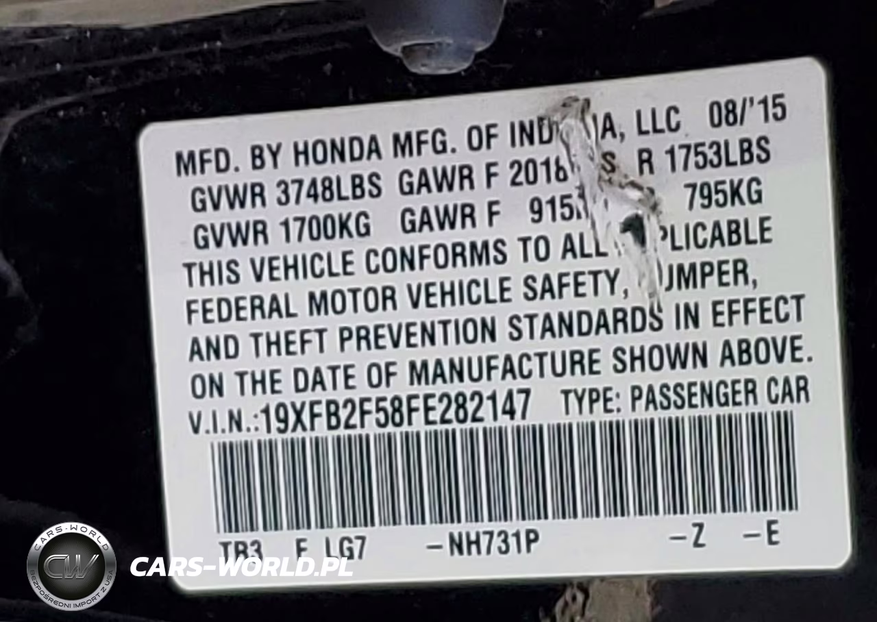 2015 Honda Civic Lx VIN:19XFB2F58FE282147 - 12