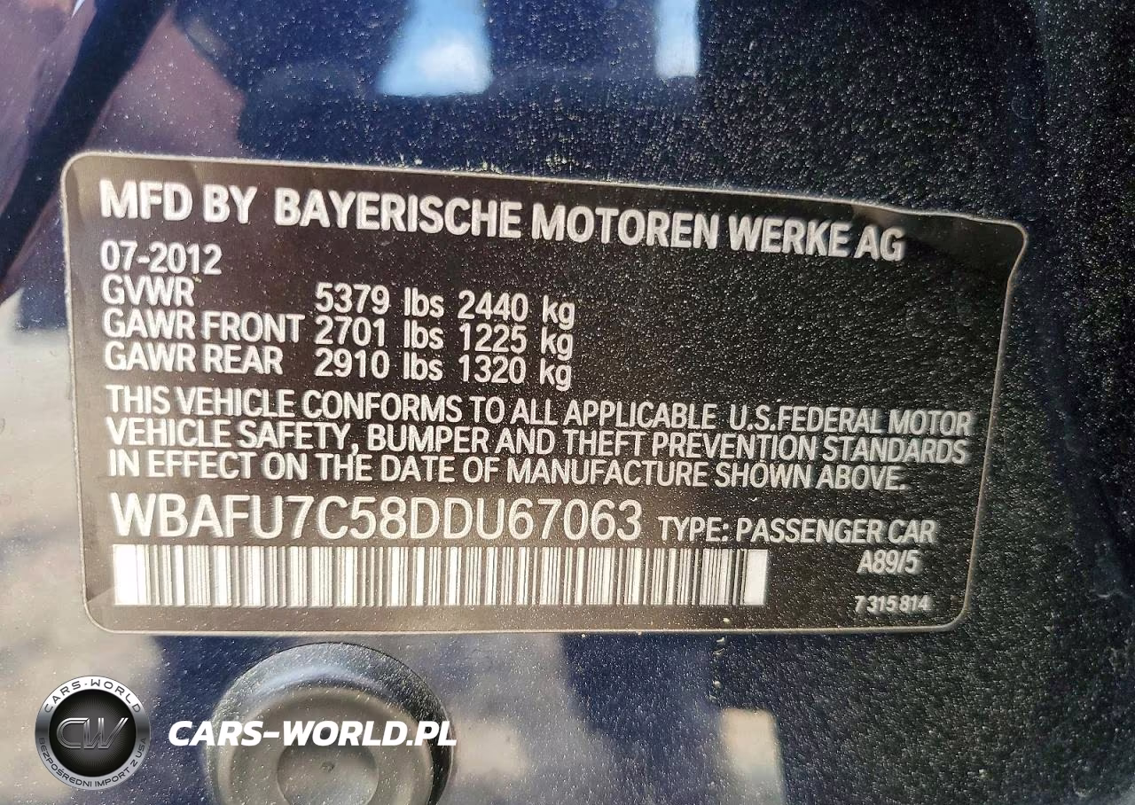 2013 BMW 535 Xi VIN:WBAFU7C58DDU67063 - 12