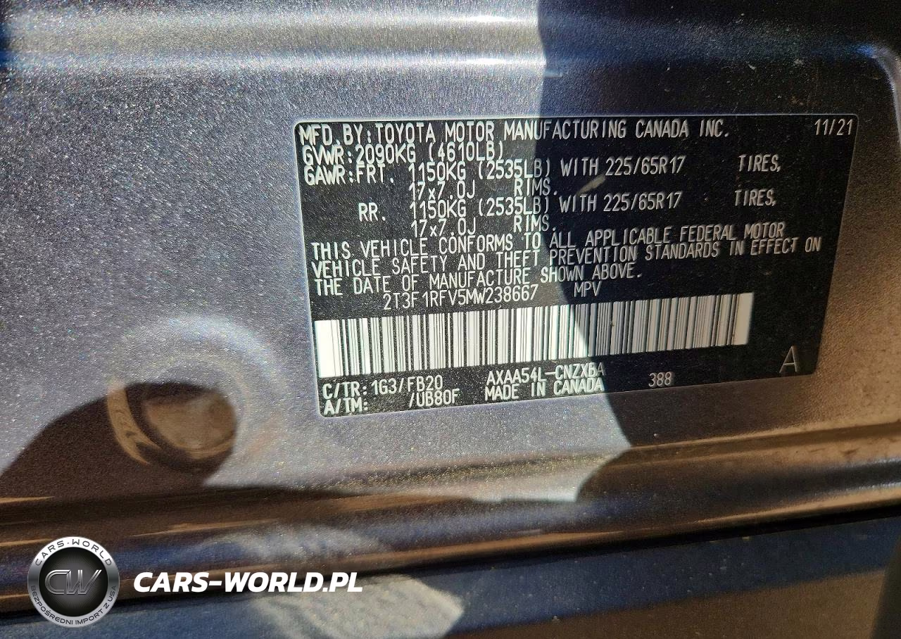 2021 Toyota Rav4 Le VIN:2T3F1RFV5MW238667 - 13