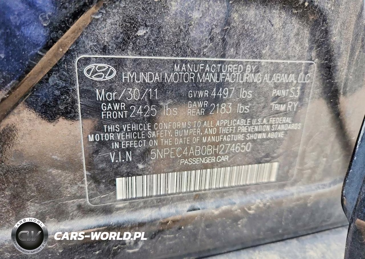 2011 Hyundai Sonata Limited 2.0T VIN:5NPEC4AB0BH274650 - 12