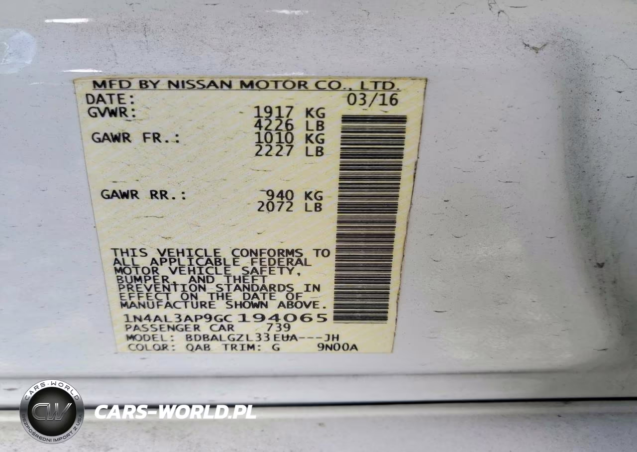 2016 Nissan Altima 2.5 S VIN:1N4AL3AP9GC194065 - 12