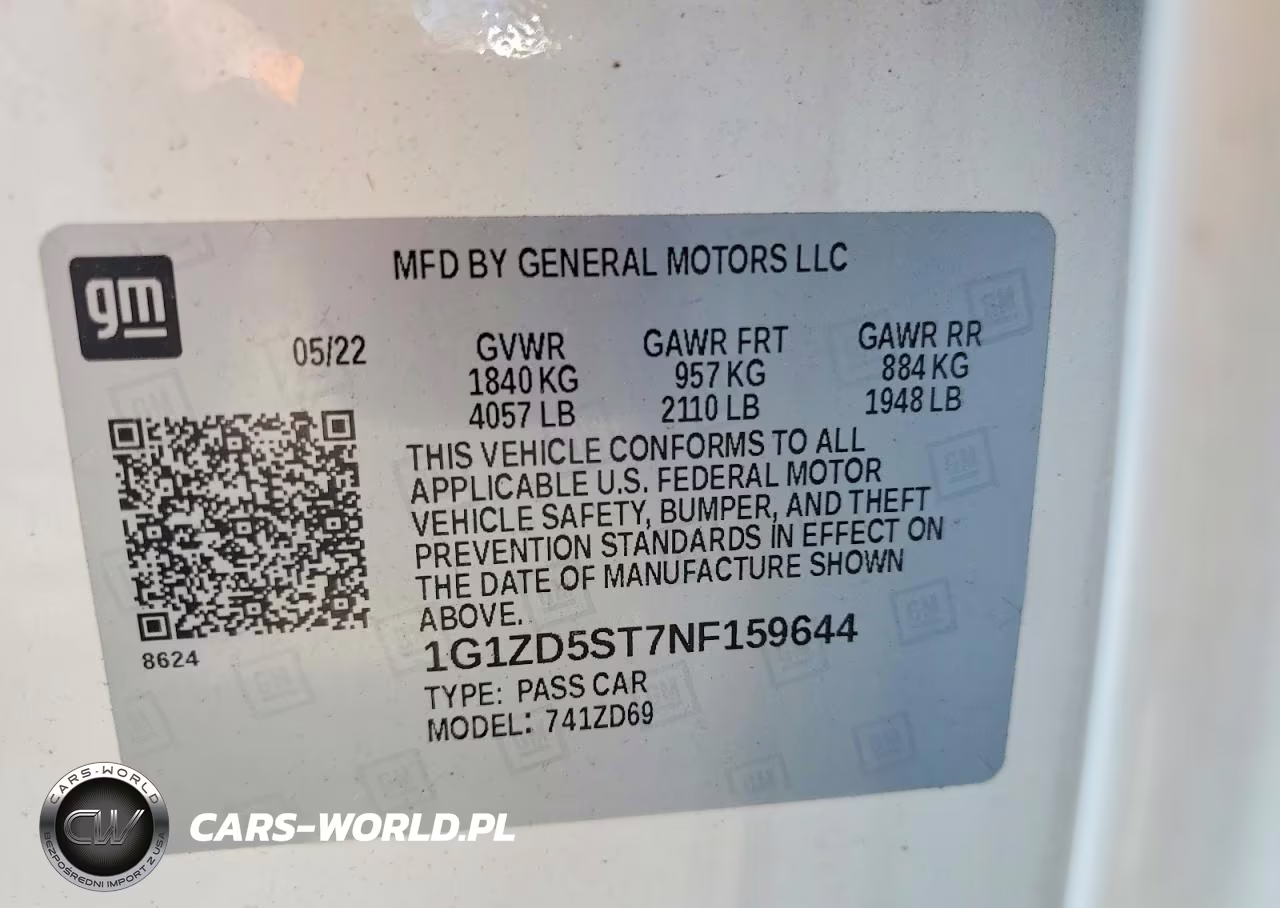 2022 Chevrolet Malibu Lt VIN:1G1ZD5ST7NF159644 - 12