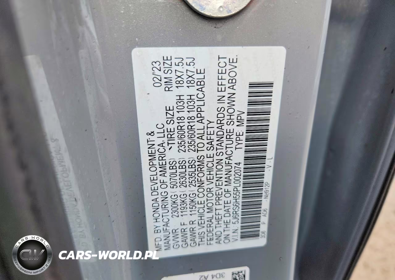 2023 Honda Cr-V Sport VIN:5J6RS6H55PL002074 - 12