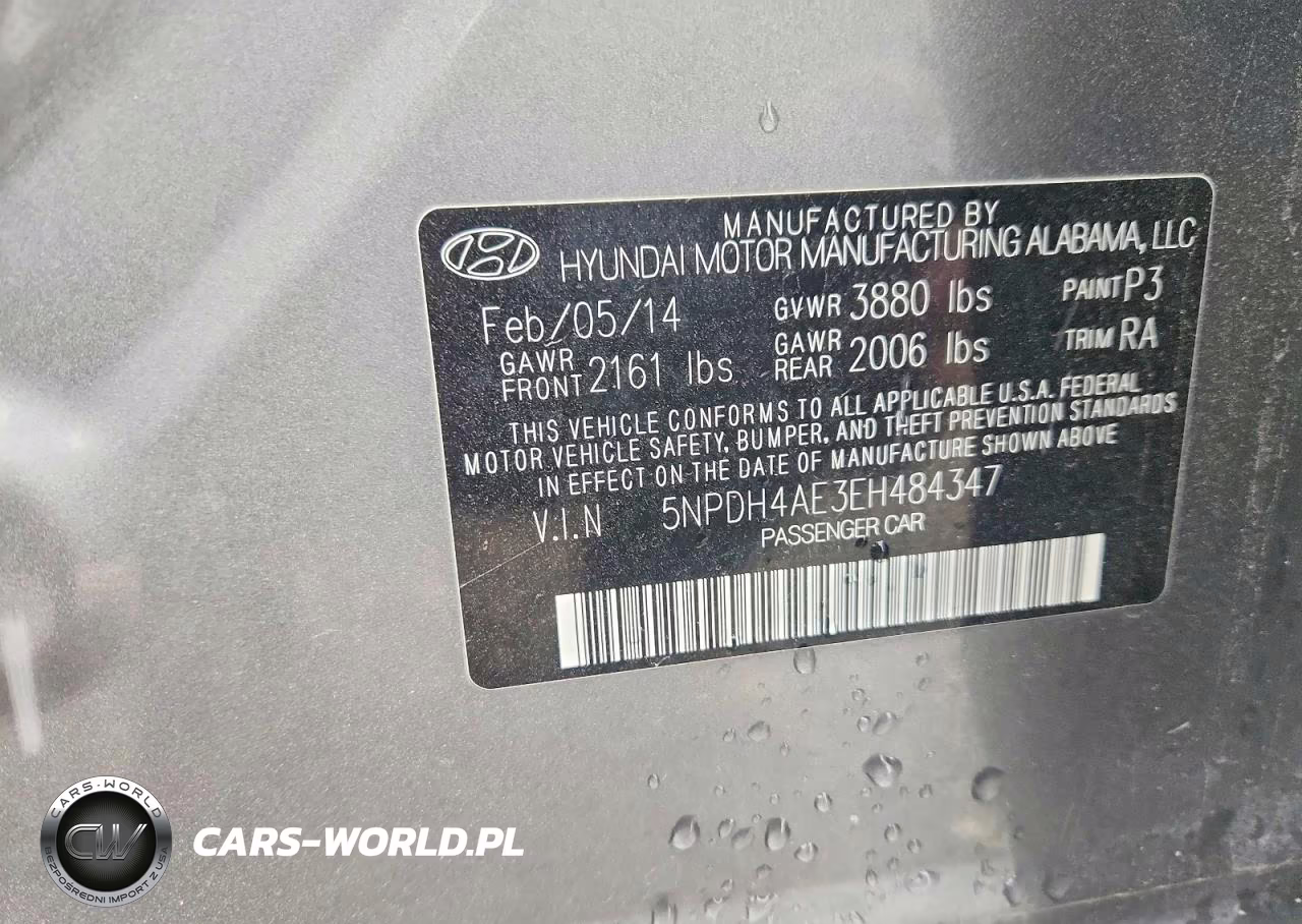 2014 Hyundai Elantra VIN:5NPDH4AE3EH484347 - 12