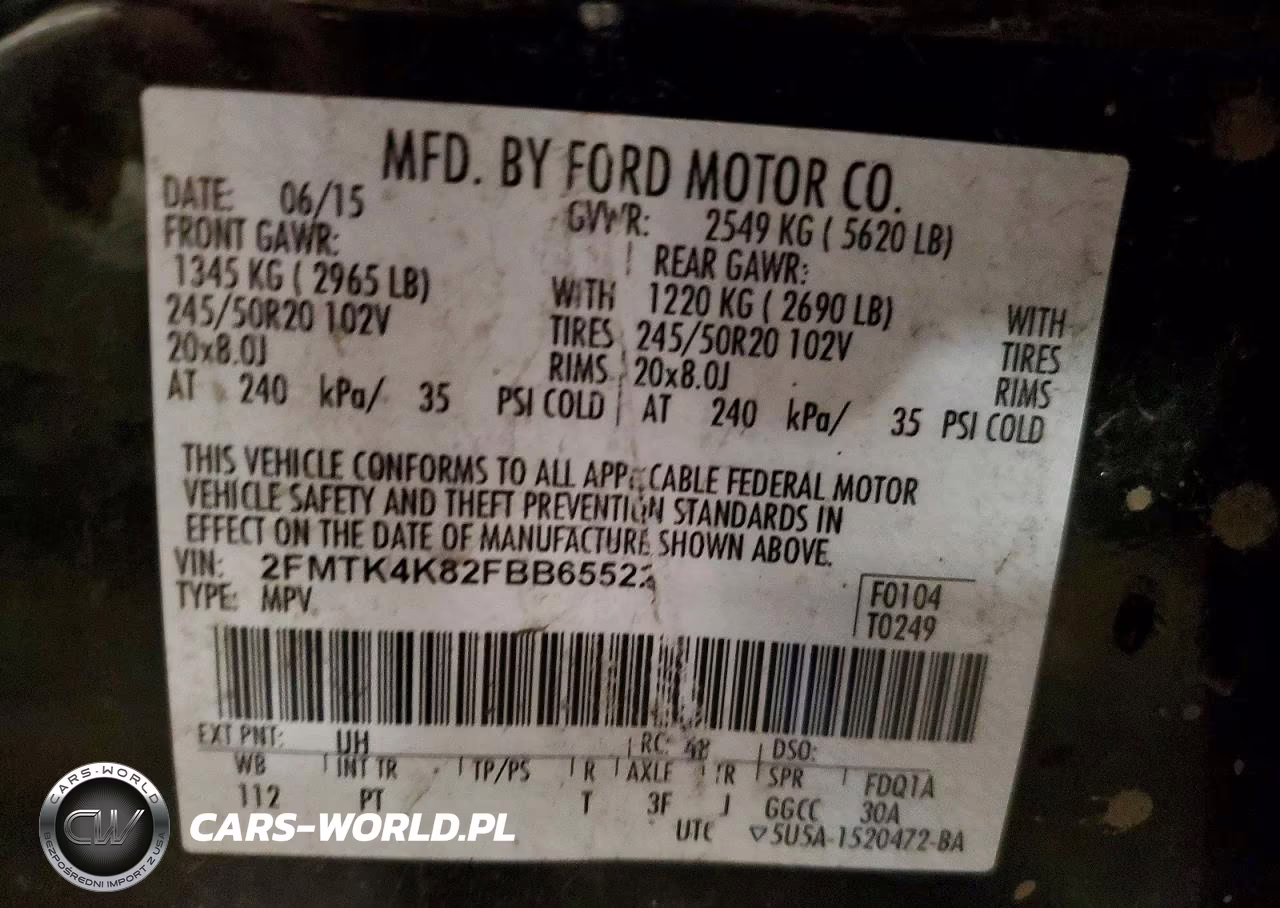 2015 Ford Edge Titanium VIN:2FMTK4K82FBB65522 - 13