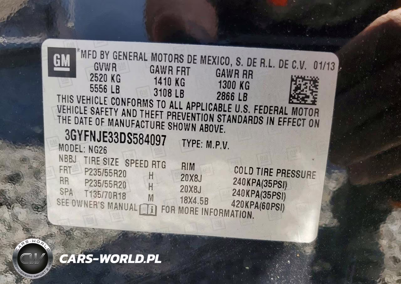 2013 Cadillac Srx Premium Collection VIN:3GYFNJE33DS584097 - 13