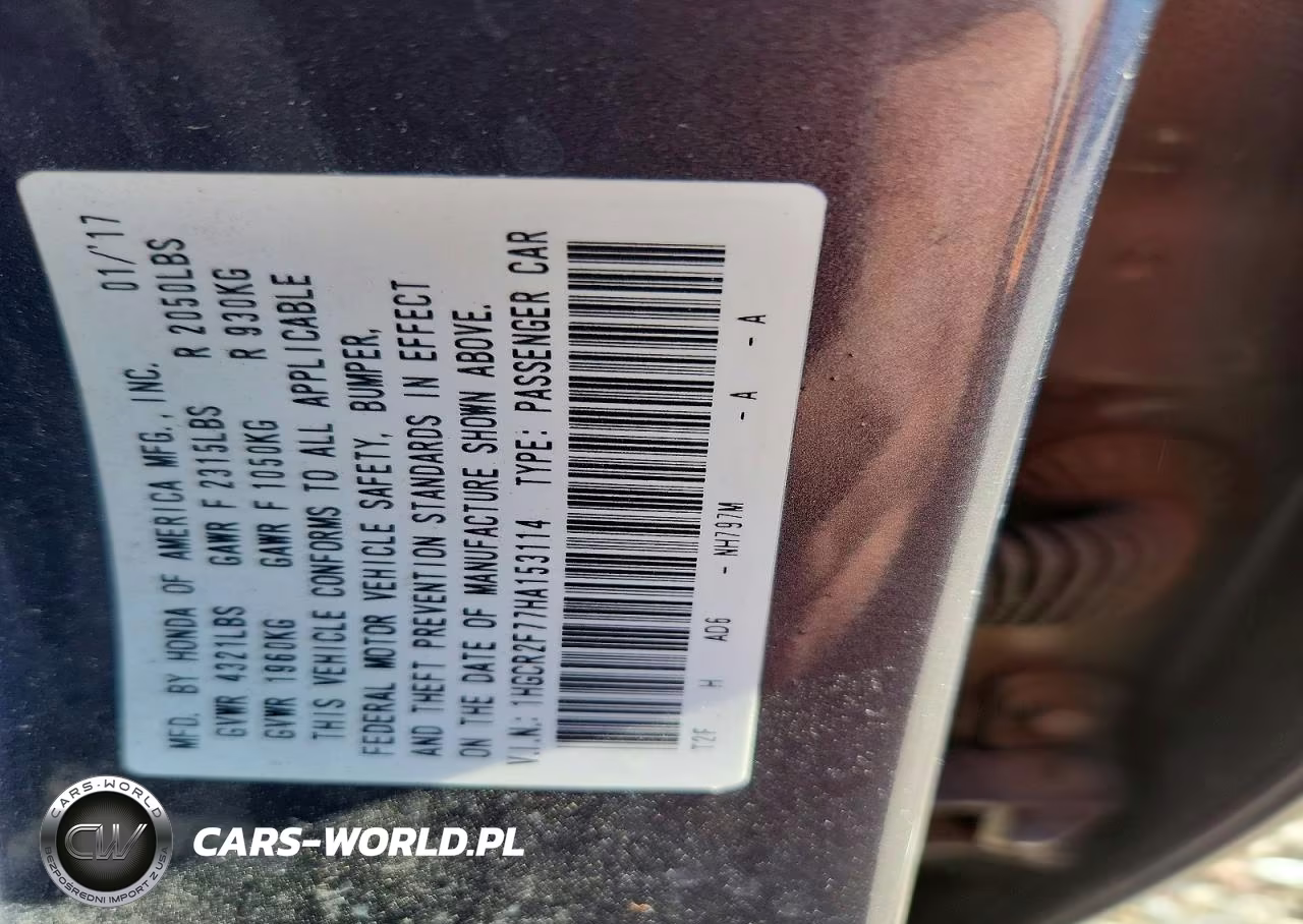 2017 Honda Accord Ex VIN:1HGCR2F77HA153114 - 12
