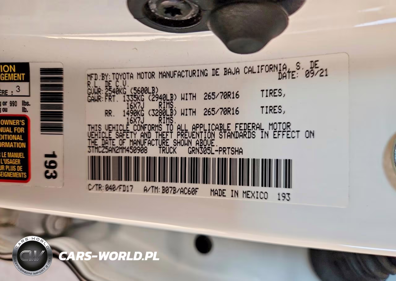2021 Toyota Tacoma Trd Off-Road VIN:3TMCZ5AN2MM450908 - 12