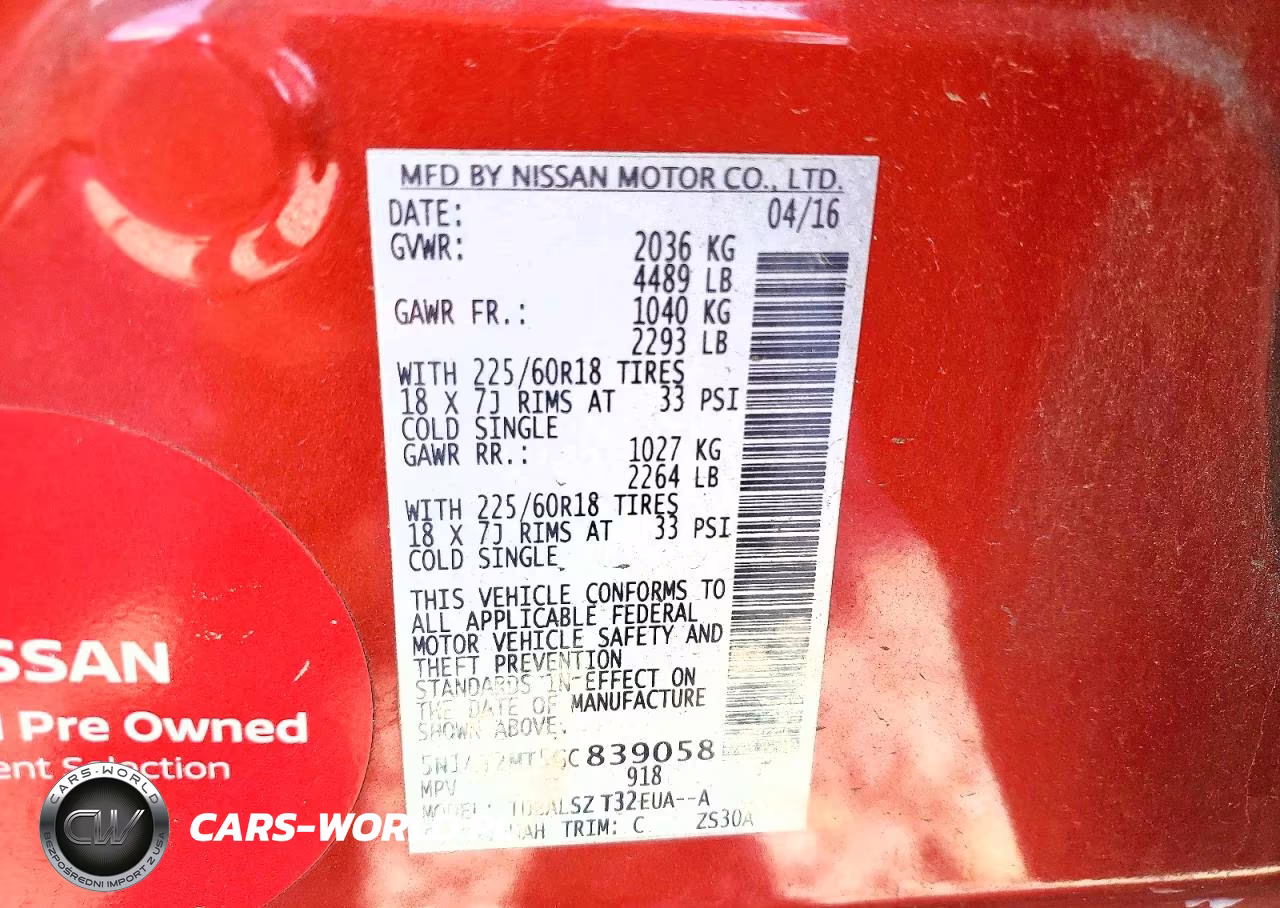 2016 Nissan Rogue Sl VIN:5N1AT2MT5GC839058 - 14