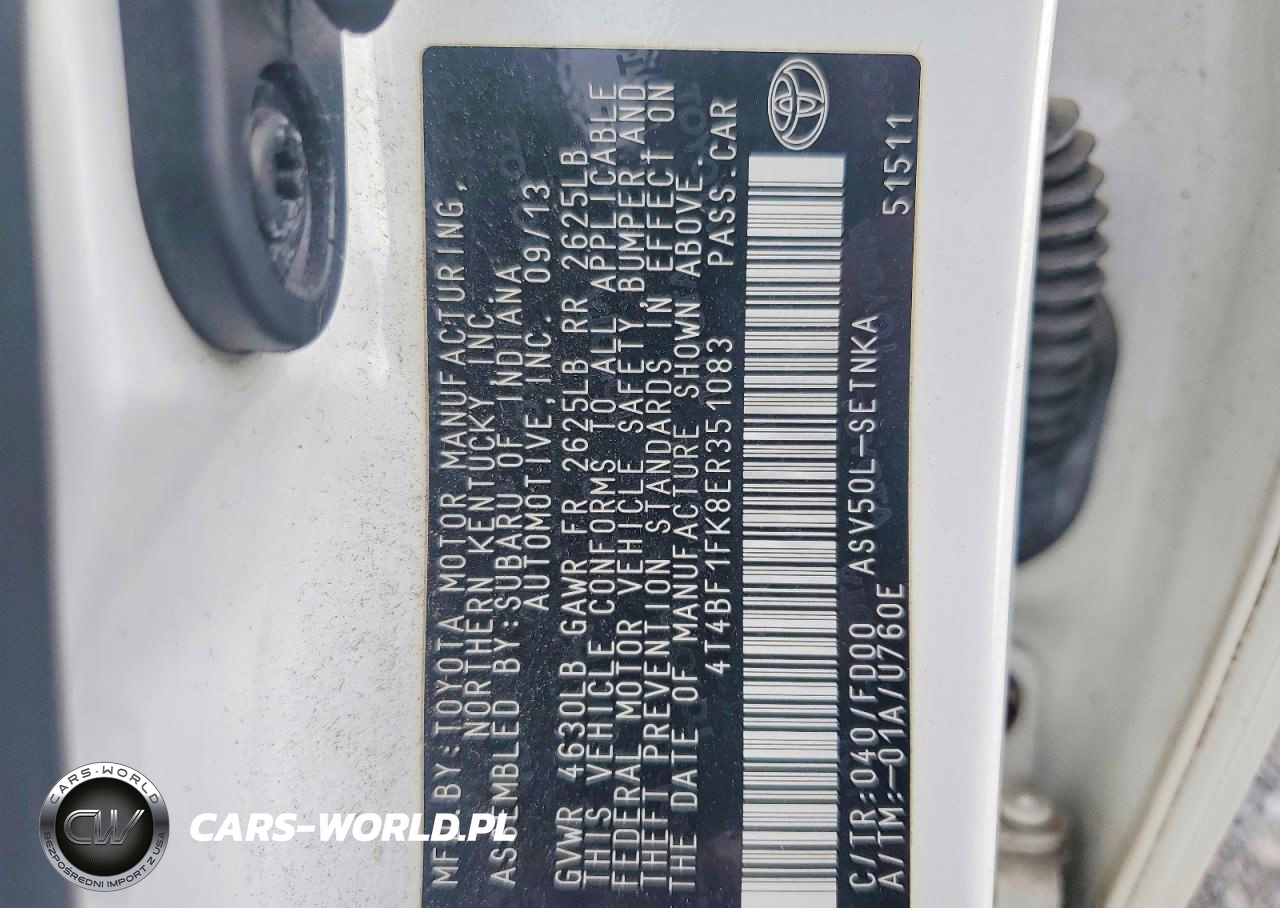 2014 Toyota Camry L VIN:4T4BF1FK8ER351083 - 12