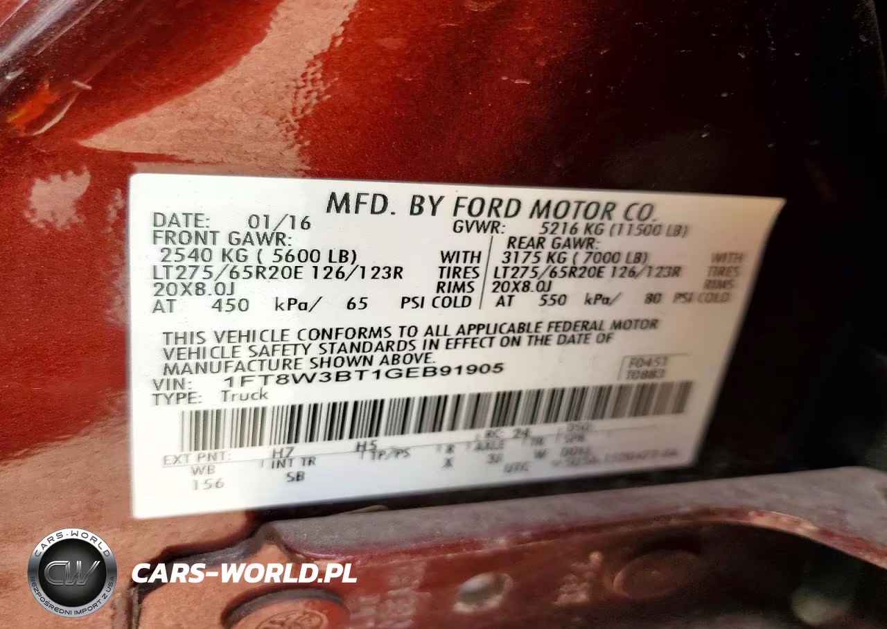 2016 Ford F350 Super Duty VIN:1FT8W3BT1GEB91905 - 13