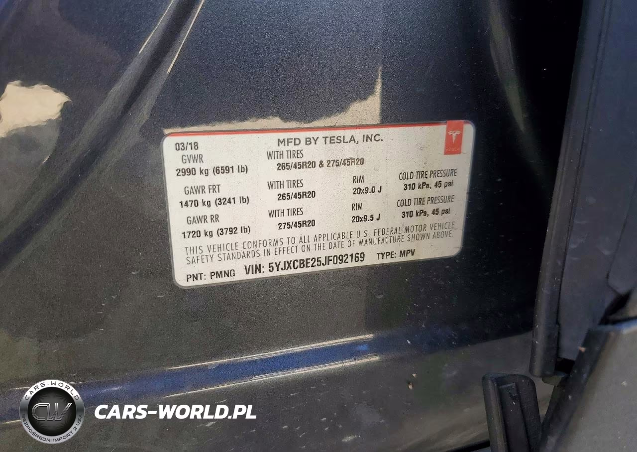 2018 Tesla Model X VIN:5YJXCBE25JF092169 - 13