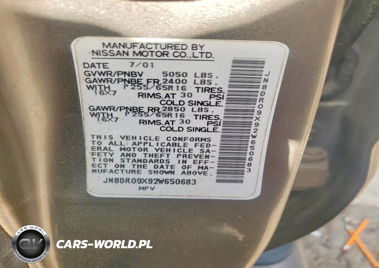 2002 Niss Pathfinder VIN:JN8DR09X92W650683 - 13