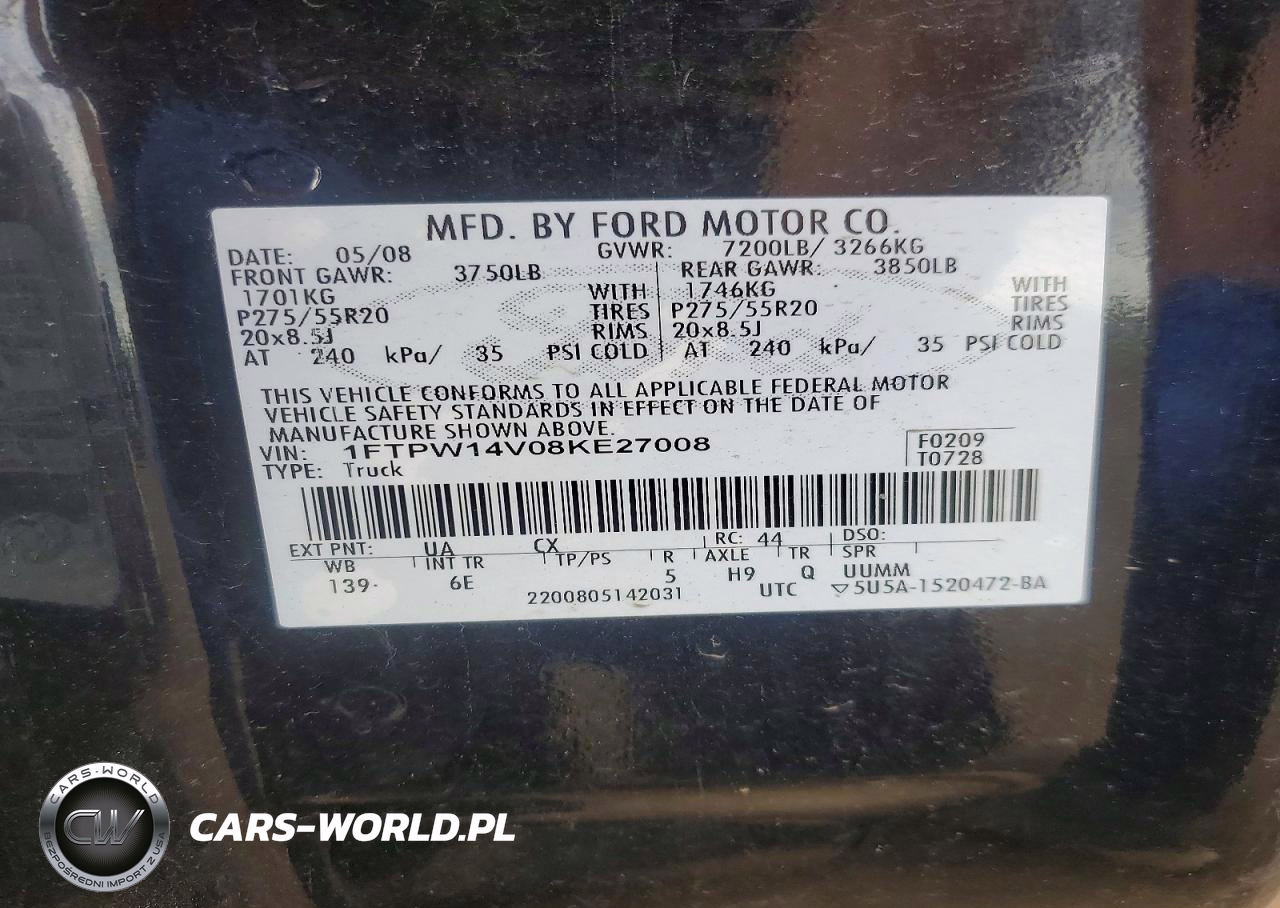 2008 Ford F150 Supercrew VIN:1FTPW14V08KE27008 - 12