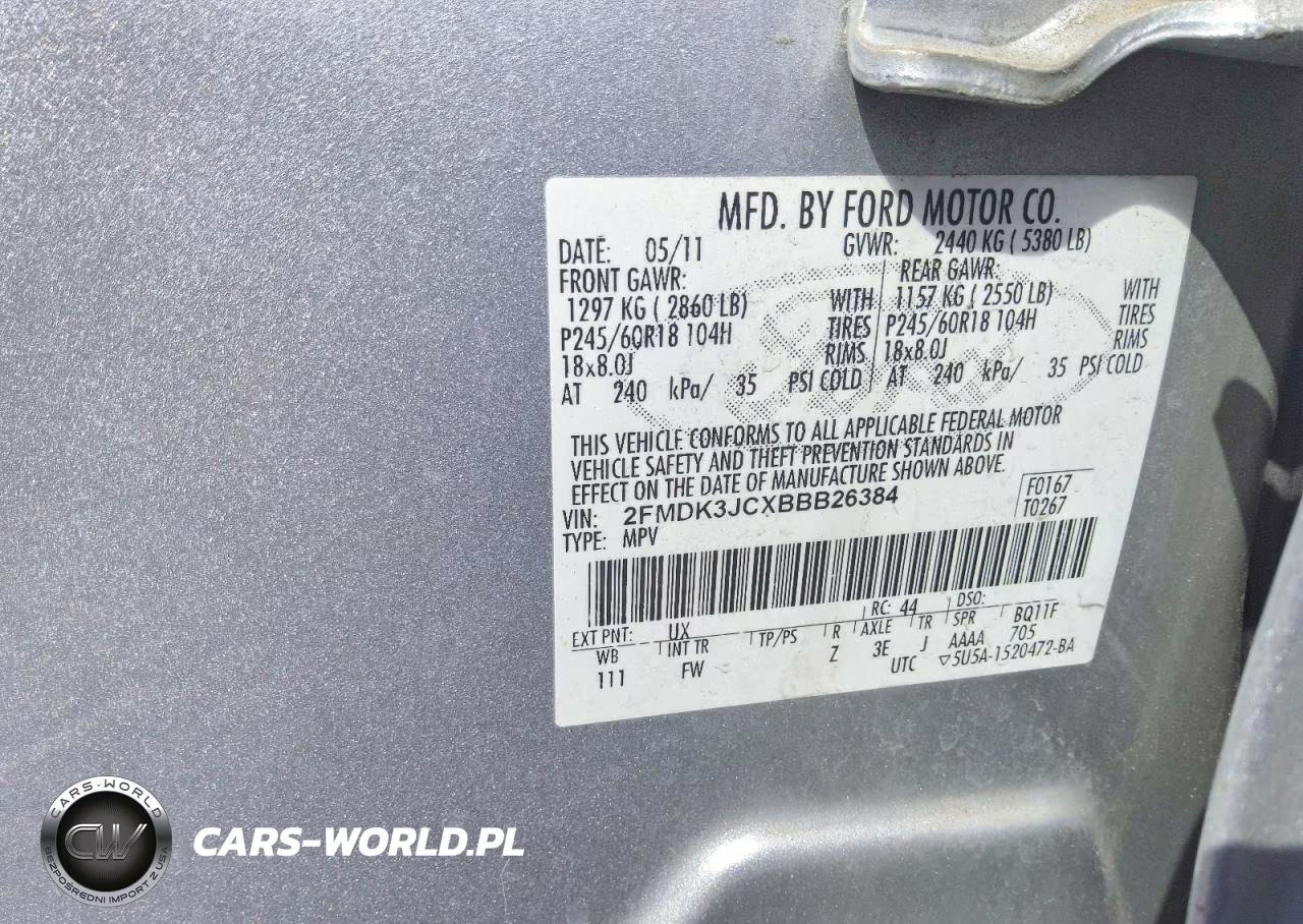 2011 Ford Edge Sel VIN:2FMDK3JCXBBB26384 - 13