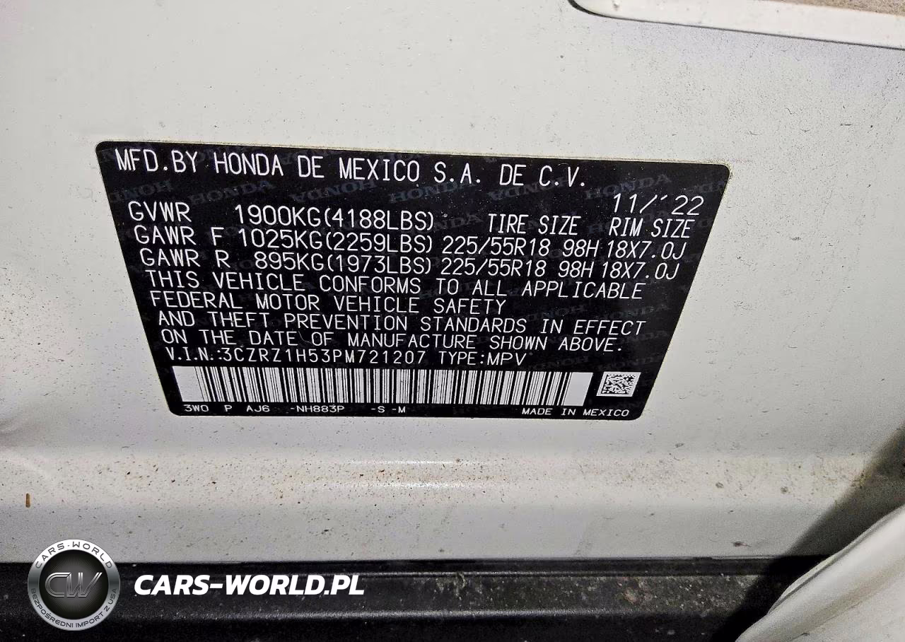 2023 Honda Hr-V Sport VIN:3CZRZ1H53PM721207 - 13
