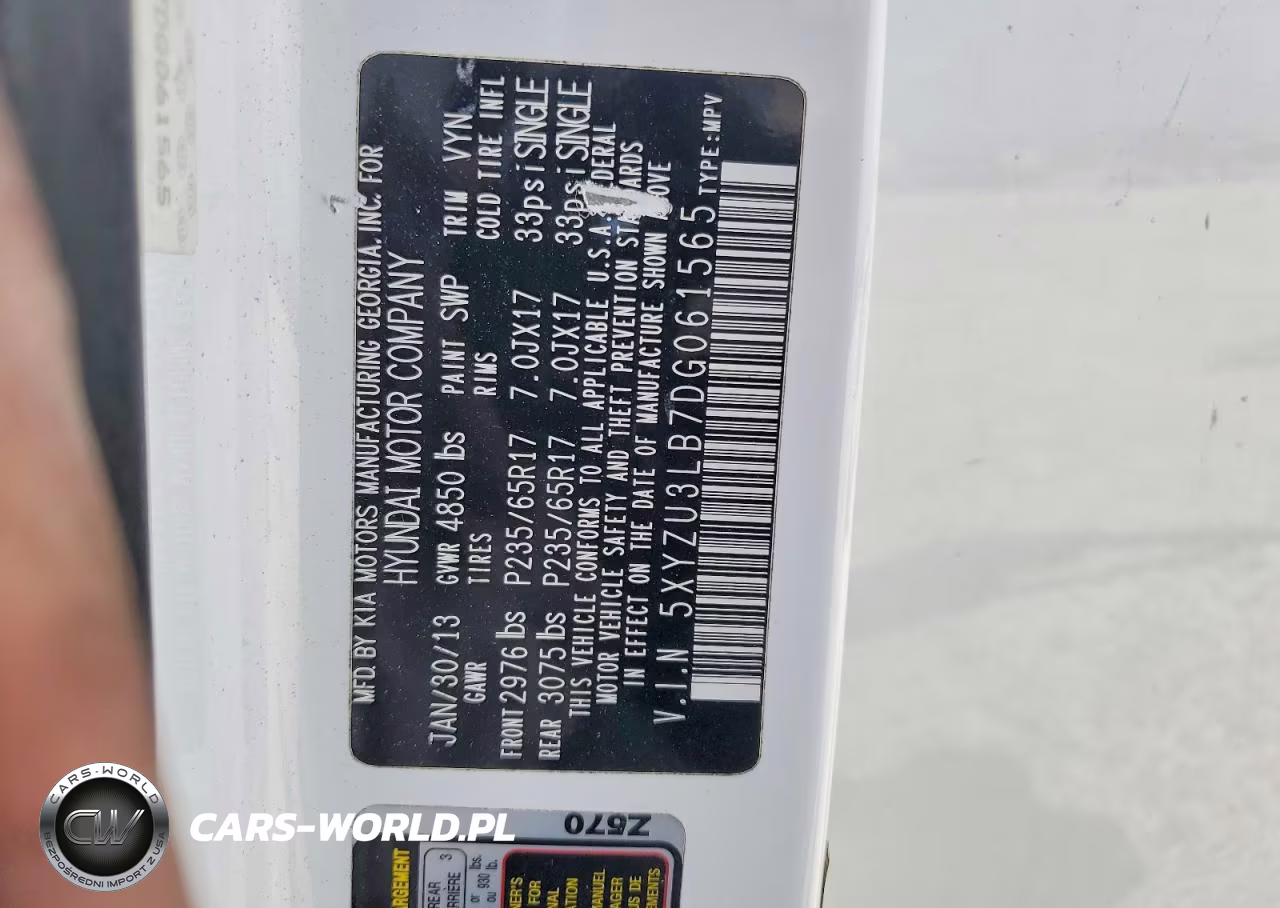 2013 Hyundai Santa Fe Sport 2.4L VIN:5XYZU3LB7DG061565 - 12
