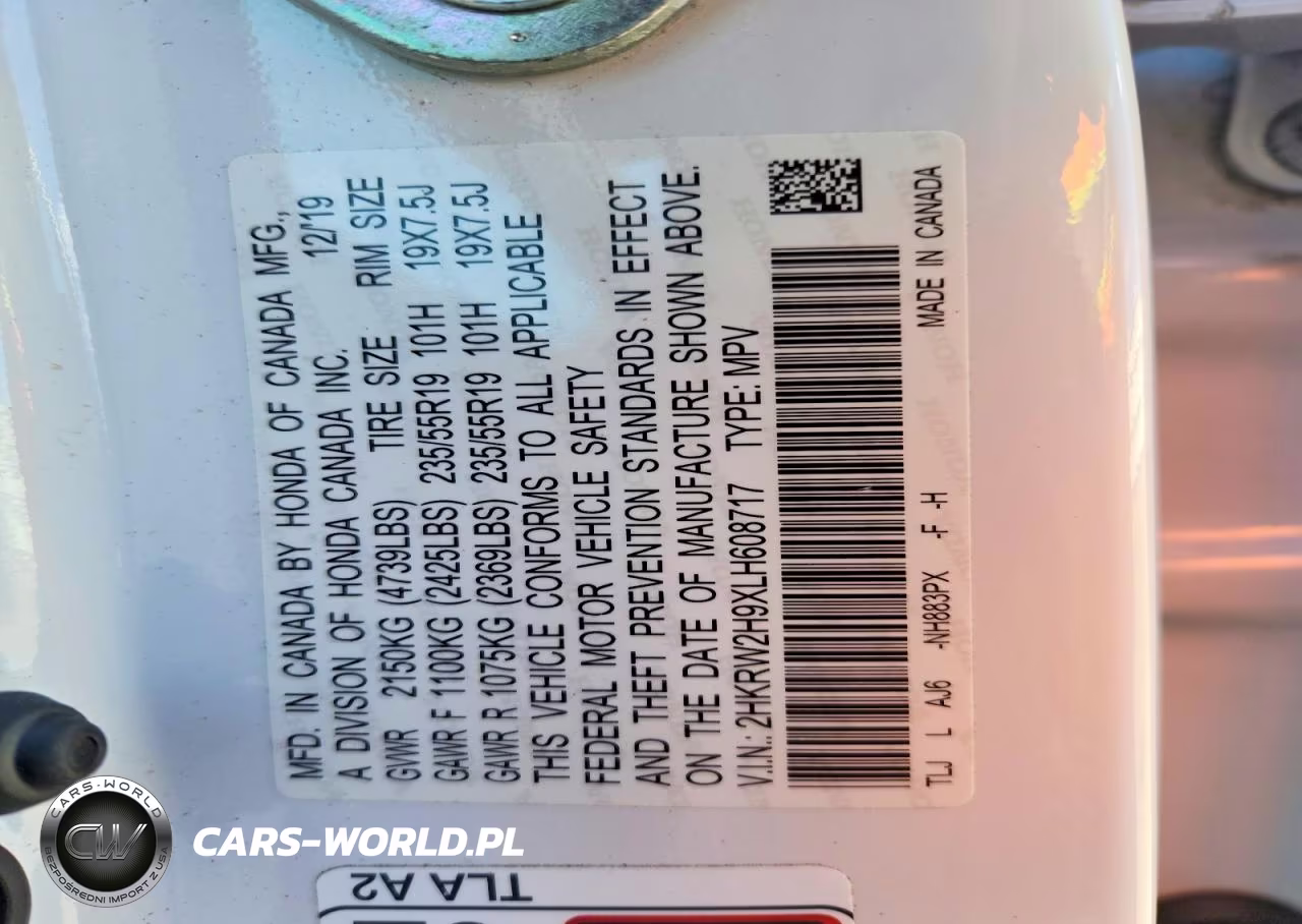 2020 Honda Cr-V Touring VIN:2HKRW2H9XLH608717 - 14
