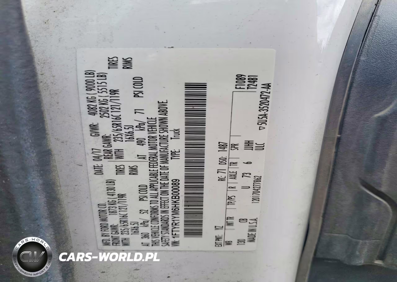 2017 Ford Transit Delivery Van VIN:1FTYR1YM6HKB00089 - 13