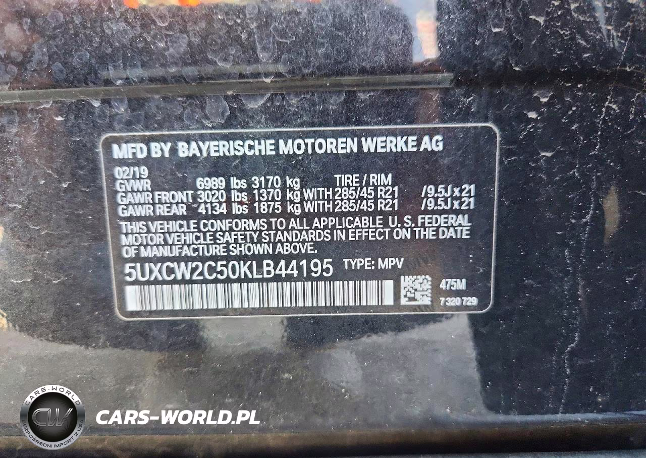 2019 BMW X7 xDrive40I VIN:5UXCW2C50KLB44195 - 14