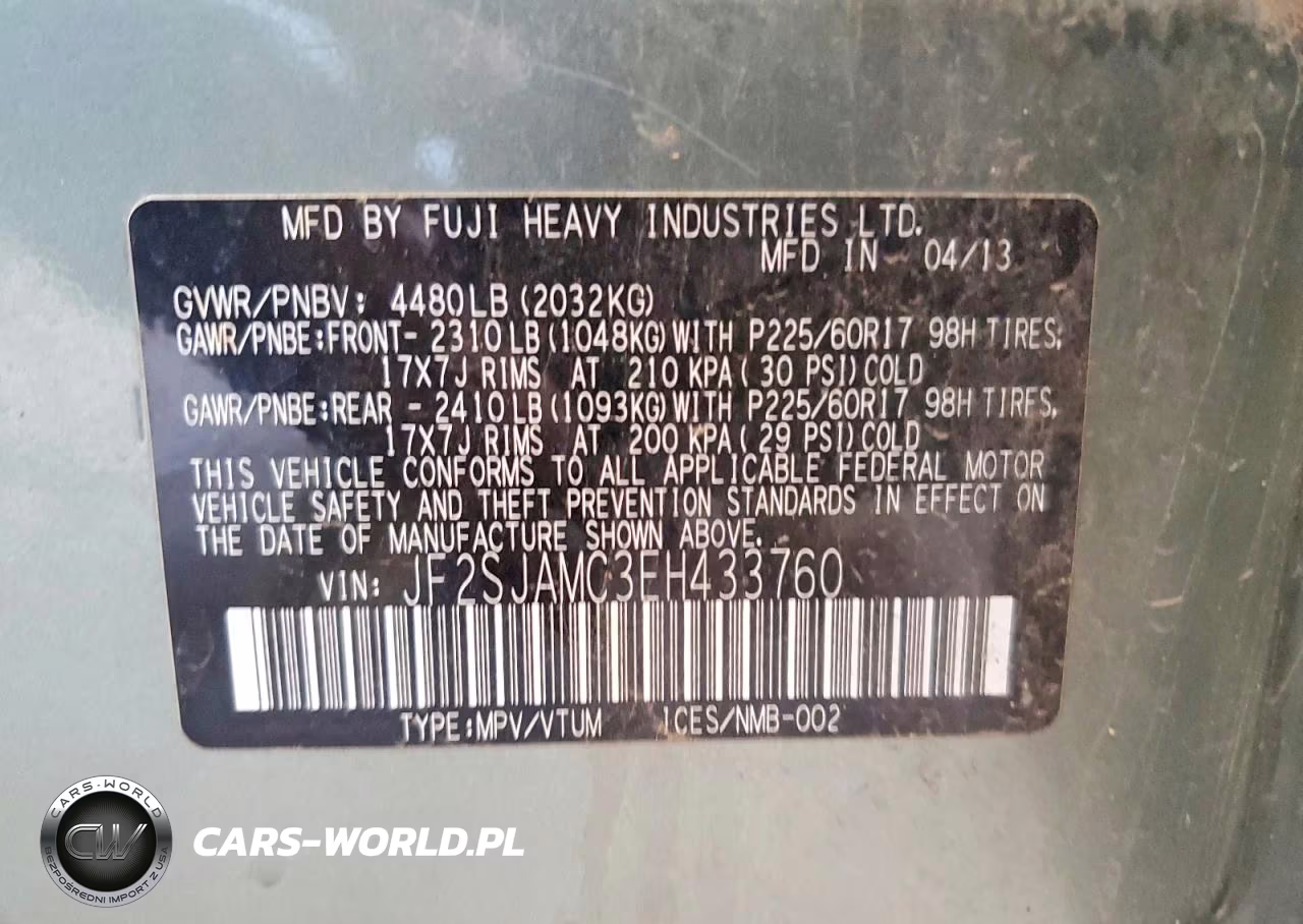 2014 Subaru Forester 2.5I Touring VIN:JF2SJAMC3EH433760 - 13