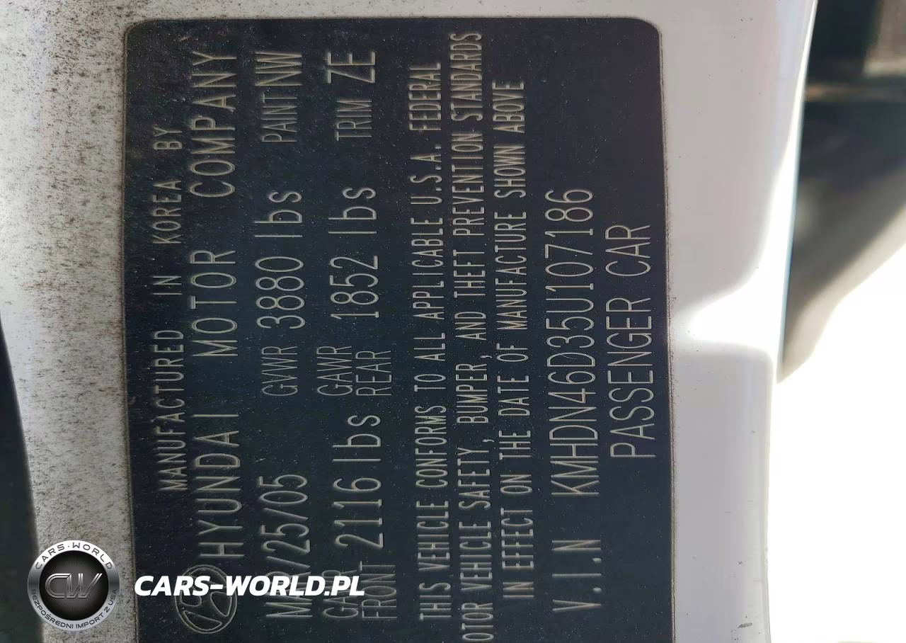 2005 Hyundai Elantra Gls VIN:KMHDN46D35U107186 - 13