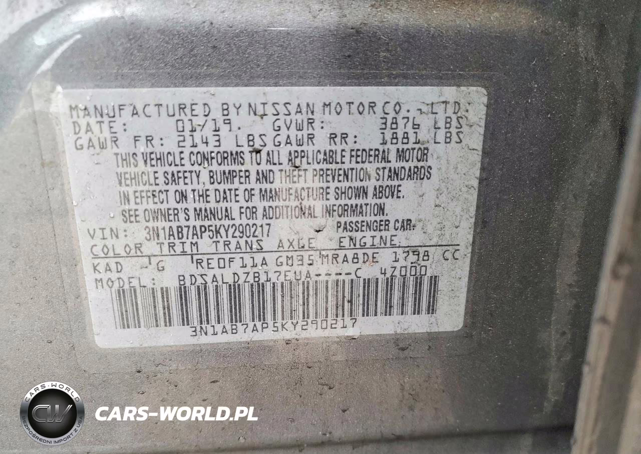 2019 Nissan Sentra Sv VIN:3N1AB7AP5KY290217 - 12
