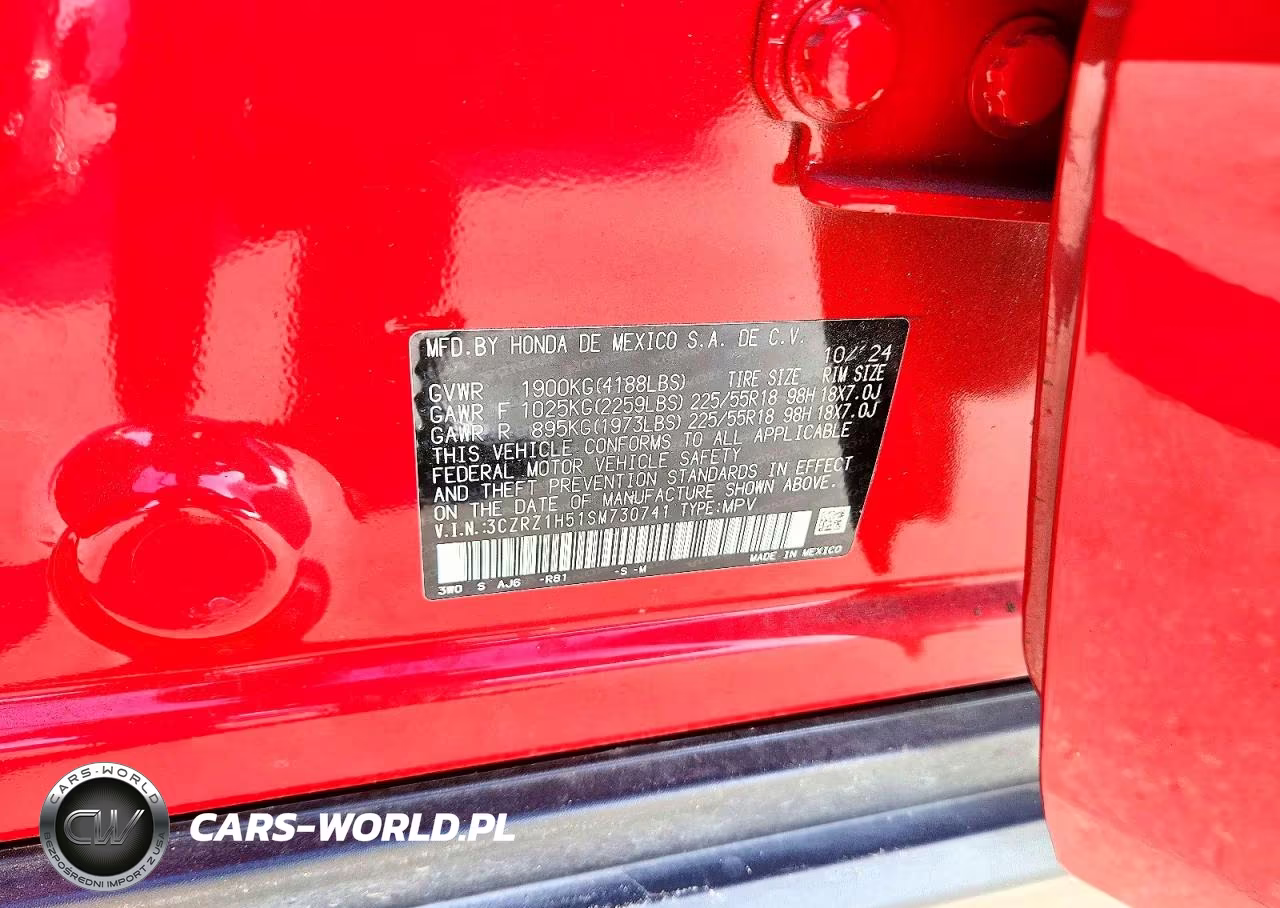 2025 Honda Hr-V VIN:3CZRZ1H51SM730741 - 12