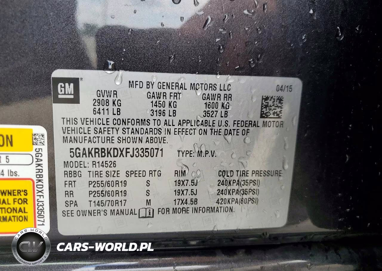 2015 Buick Enclave VIN:5GAKRBKDXFJ335071 - 13